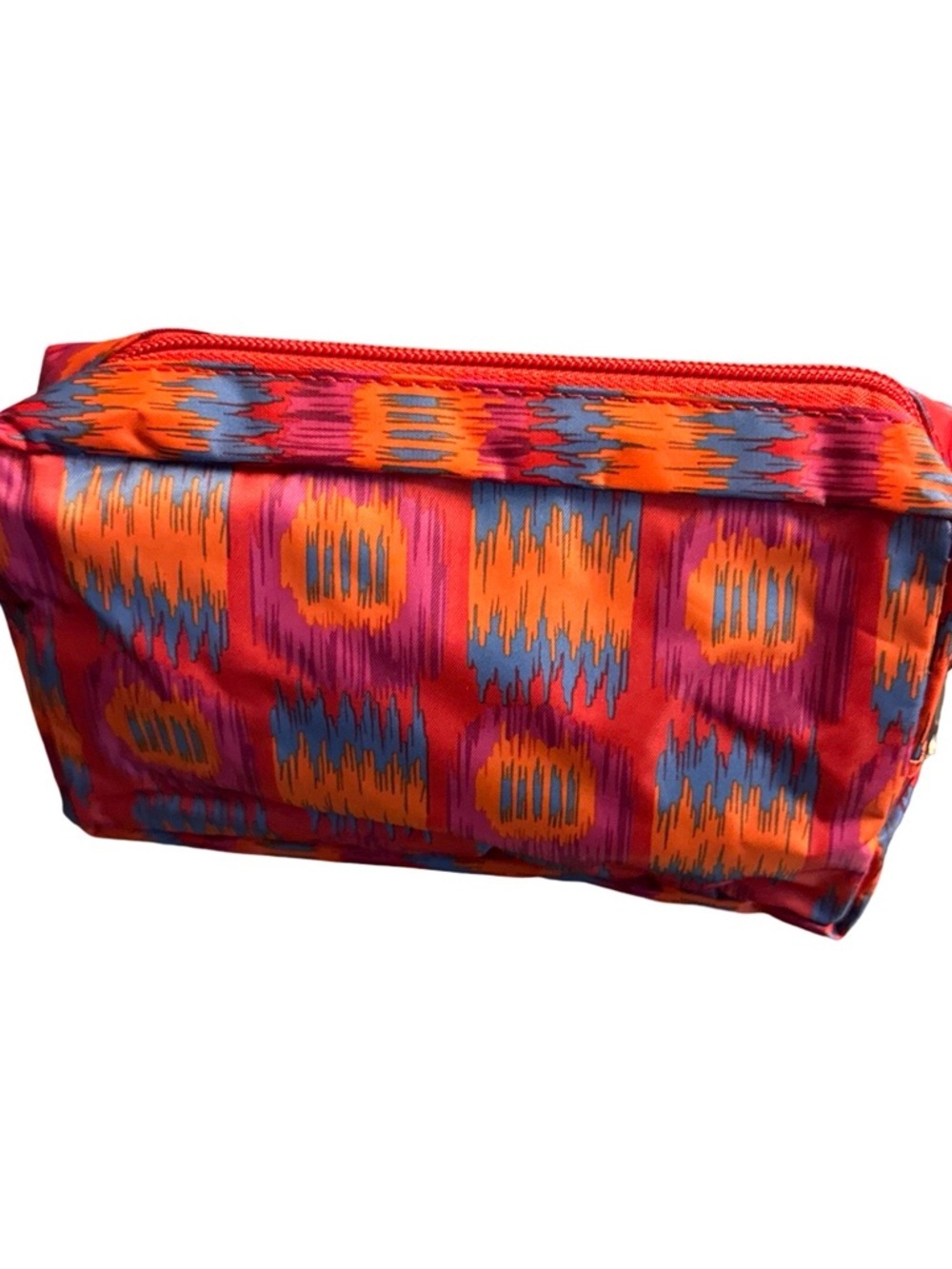 Fragonard Vibrant Orange Pink Blue Patterned Cosmetic Bag - Picture 2 of 5